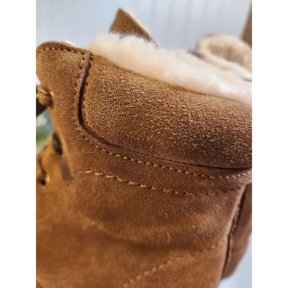 BEARPAW Ariella Suede Water- and Stain-Repellent Boot Hickery Sz 12